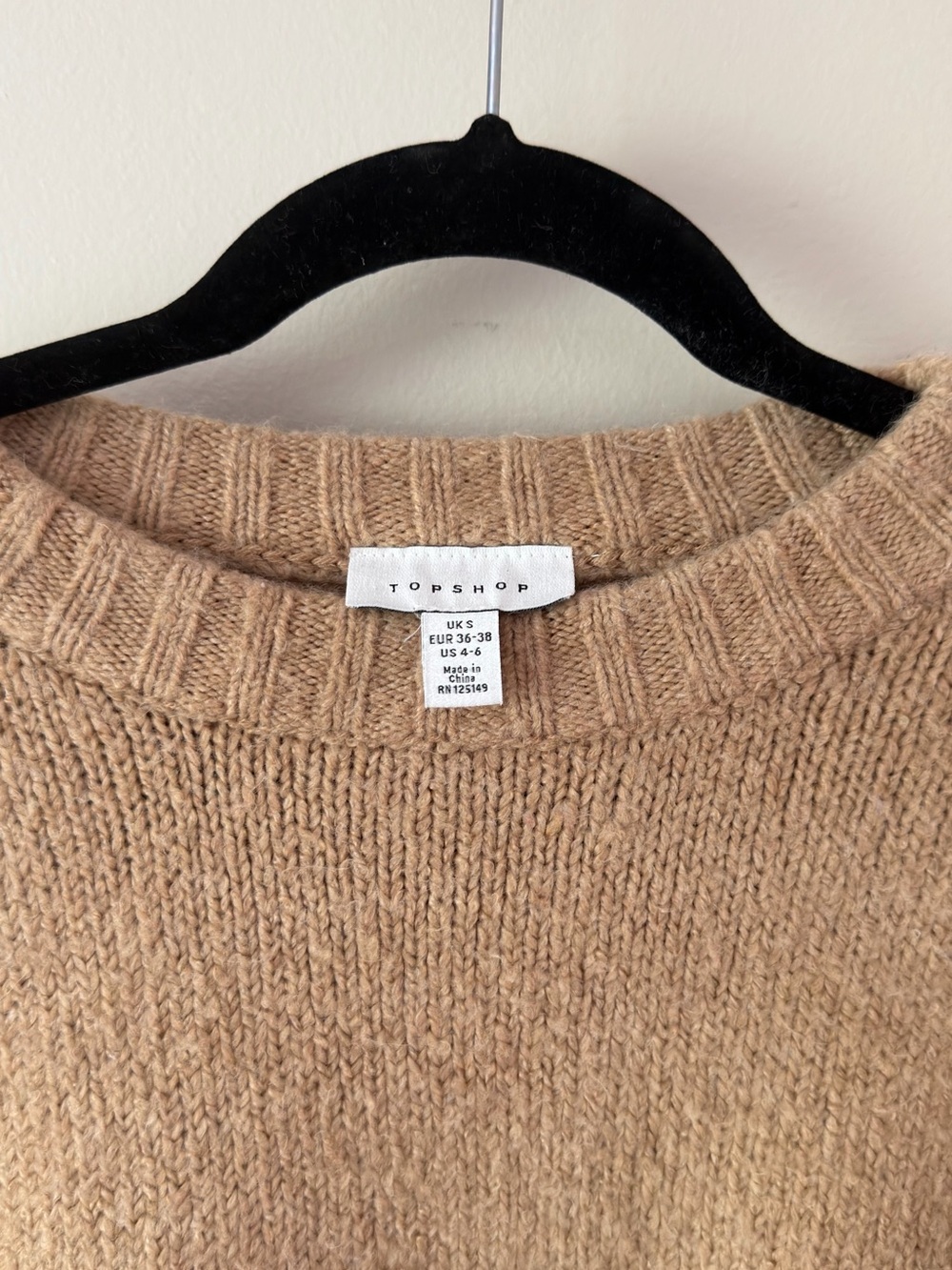 Topshop Camel Crewneck Sweater - Picture 2 of 4